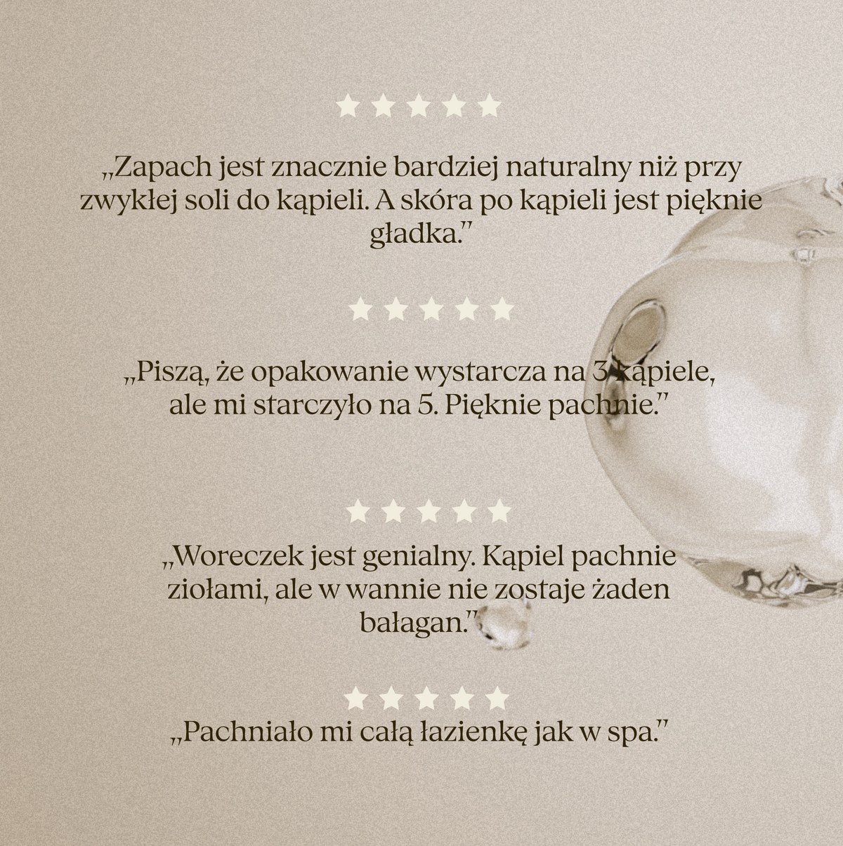Oceny klientek aromatycznych herbatek do kąpieli Perperuna